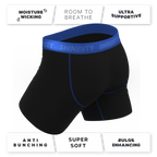 The Rhythm & Blues | Black and Blue Ball Hammock® Pouch Underwear With Fly - Shinesty