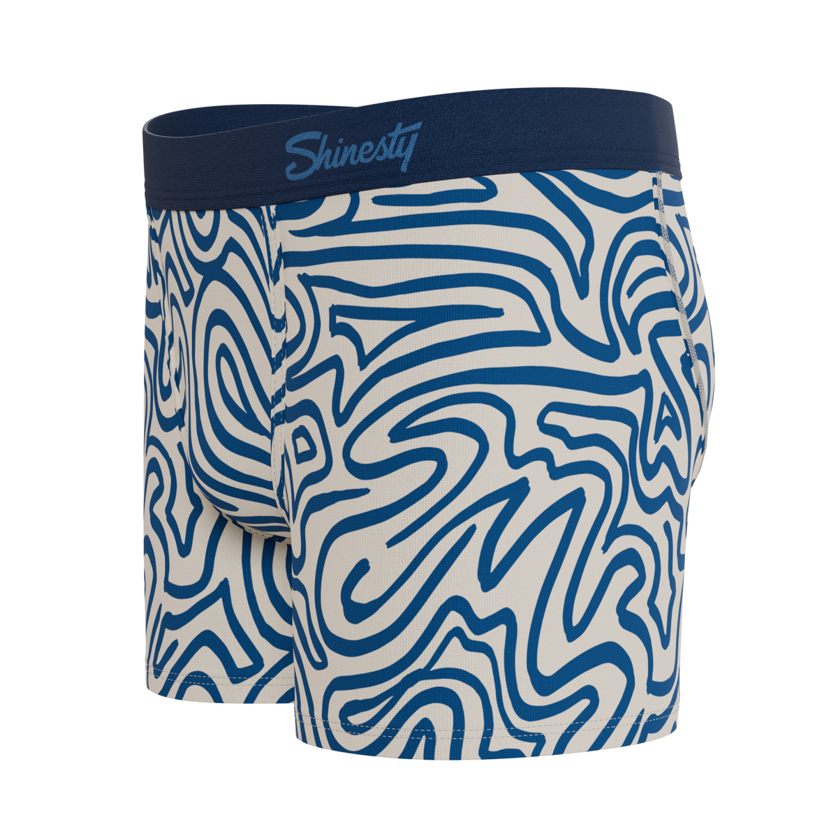 The Rio Grande | Abstract Navy Line Youth Boxer Briefs - Shinesty