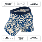 The Rio Grande | Abstract Navy Line Ball Hammock® Pouch Underwear - Shinesty