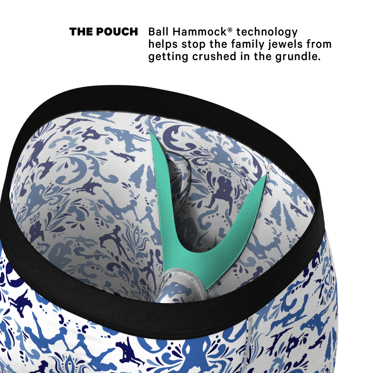 The Risqué Rorschach | Blue Willow Ball Hammock® Boxer - Long Leg - Shinesty