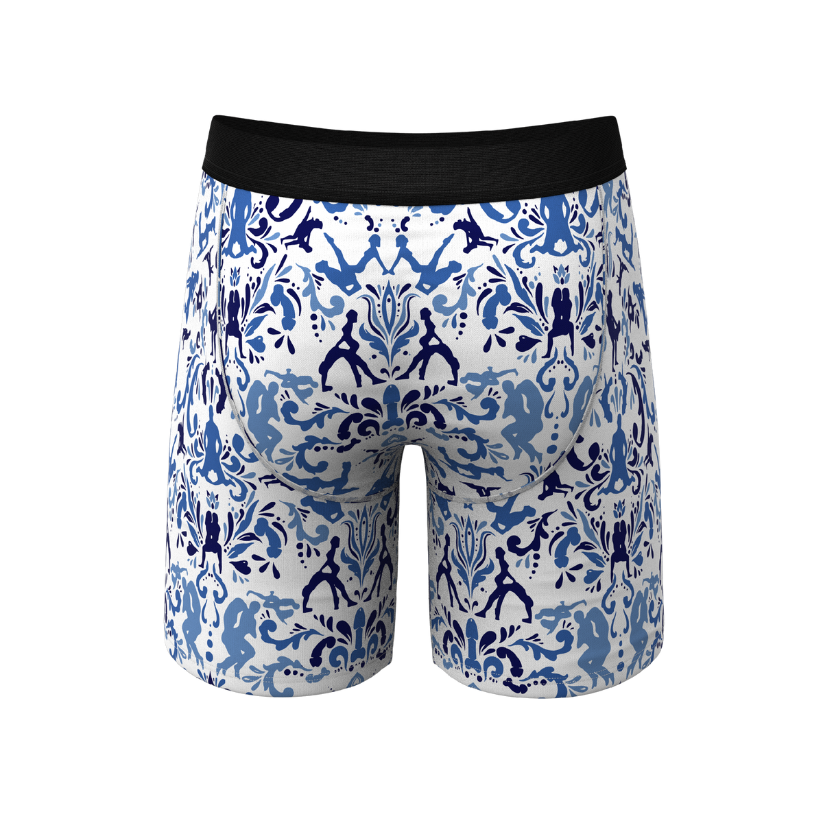 The Risqué Rorschach | Blue Willow Ball Hammock® Boxer - Long Leg - Shinesty