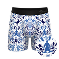 The Risqué Rorschach  | Blue Willow Ball Hammock® Pouch Underwear - Shinesty