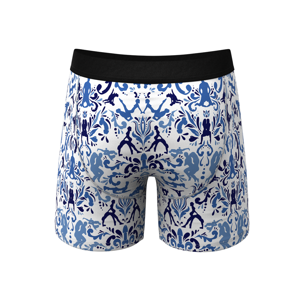The Risqué Rorschach  | Blue Willow Ball Hammock® Pouch Underwear - Shinesty