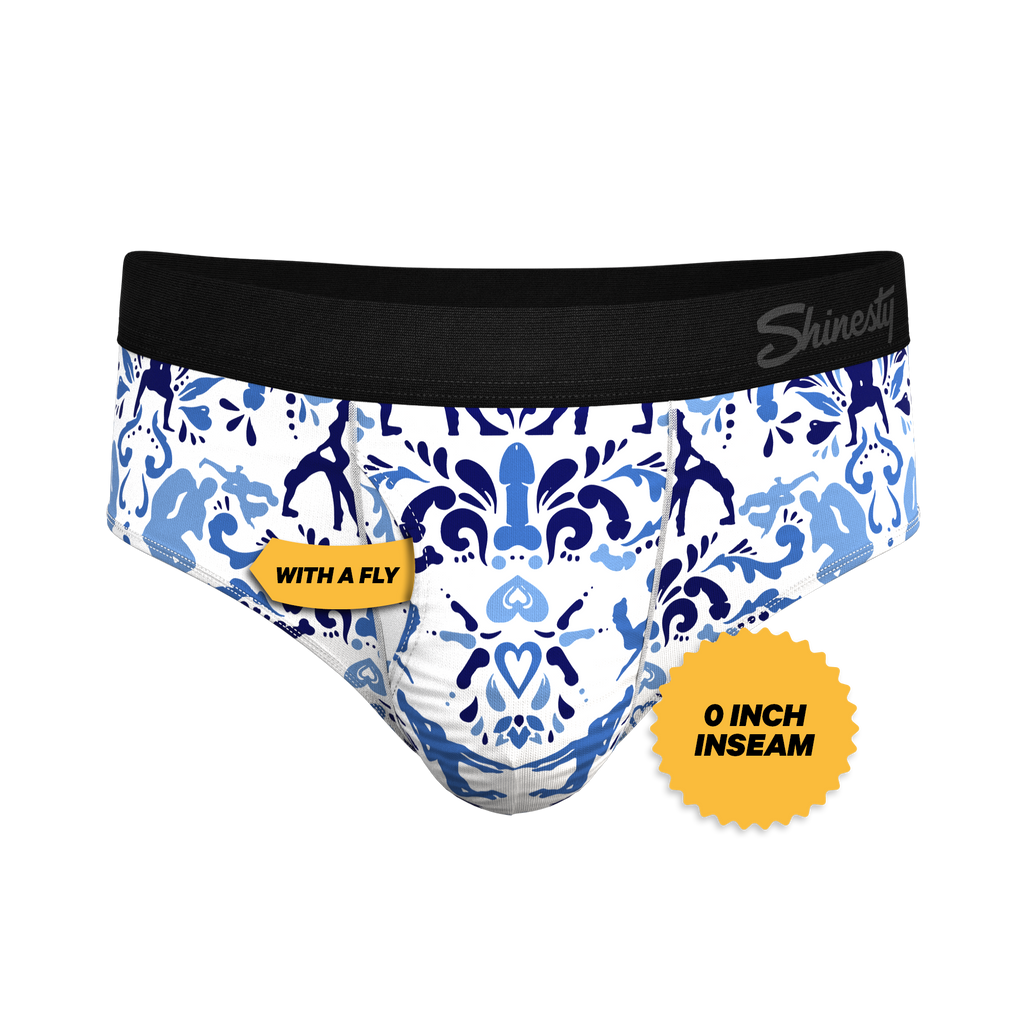 The Risqué Rorschach  | Blue Willow Ball Hammock® Pouch Underwear Briefs - Shinesty