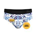 The Risqué Rorschach  | Blue Willow Ball Hammock® Pouch Underwear Briefs - Shinesty