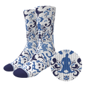 The Risqué Rorschach | Naughty Blue Willow Heel Hammock™ Crew Socks - Shinesty