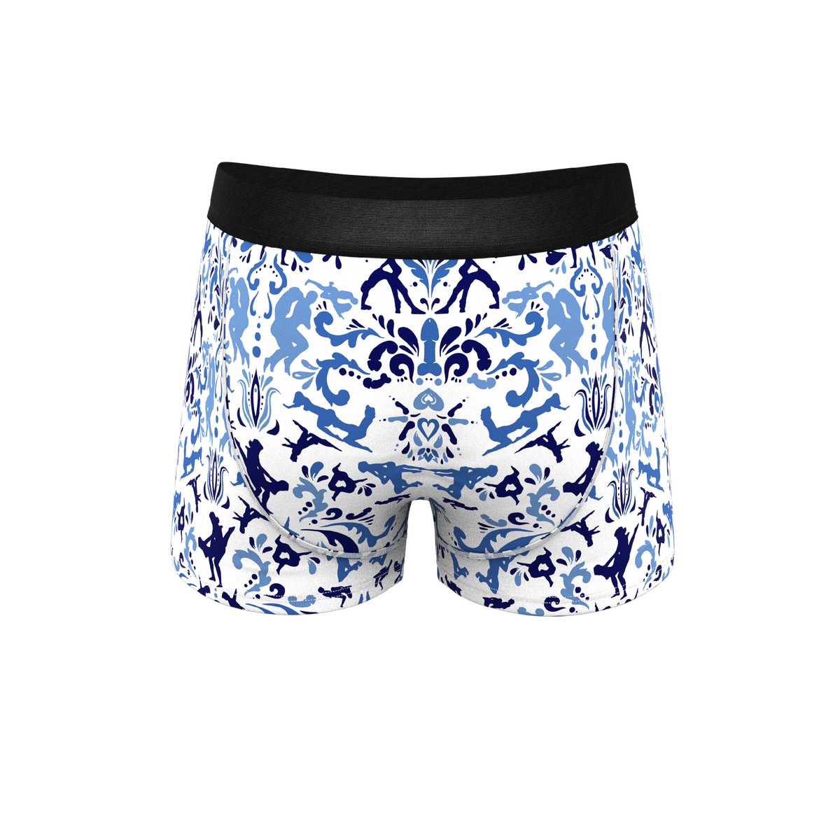 The Risqué Rorschach  | Blue Willow Ball Hammock® Pouch Trunks Underwear - Shinesty