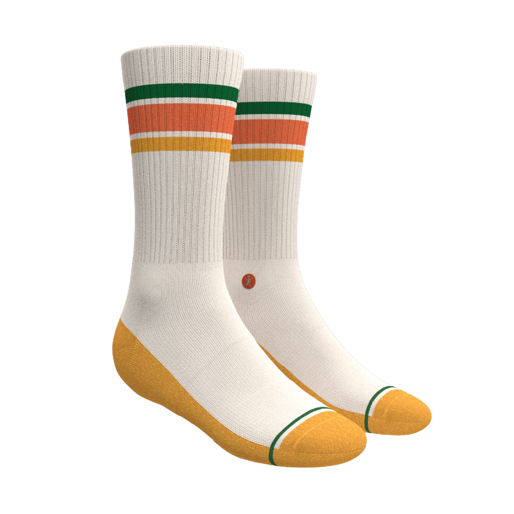 The Roller Rink | Retro Stripes Heel Hammock™ Crew Socks - Shinesty
