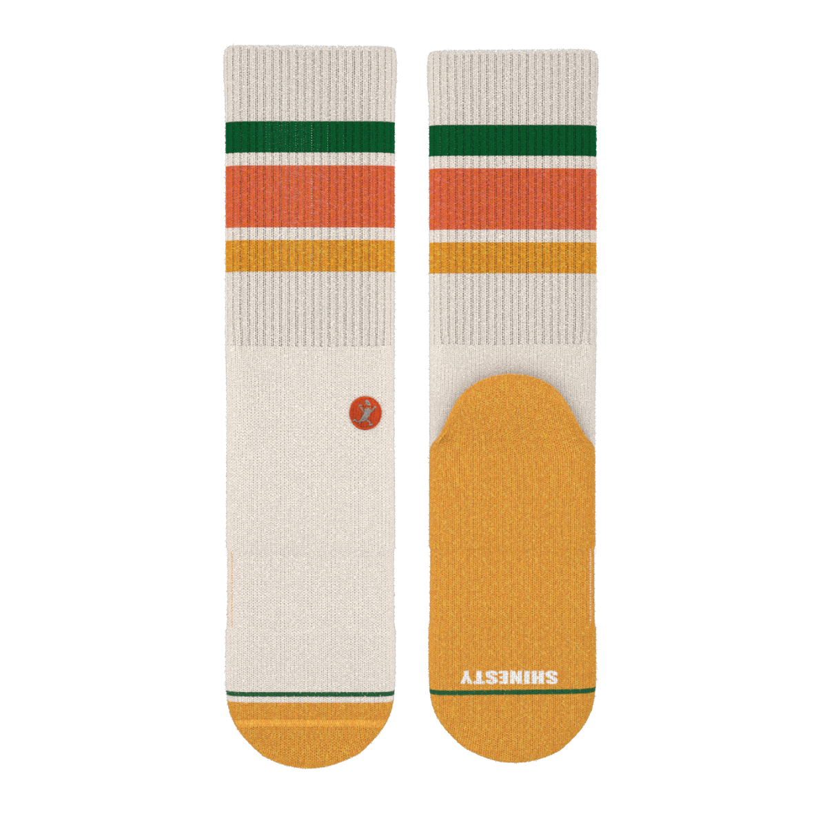 The Roller Rink | Retro Stripes Heel Hammock™ Crew Socks - Shinesty