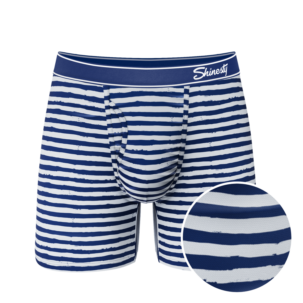The Sailor | Nautical Stripe Ball Hammock® Pouch Underwear With Fly - Shinesty