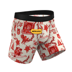 The Santa Slays | Christmas Toile Ball Hammock® Pouch Underwear With Fly - Shinesty