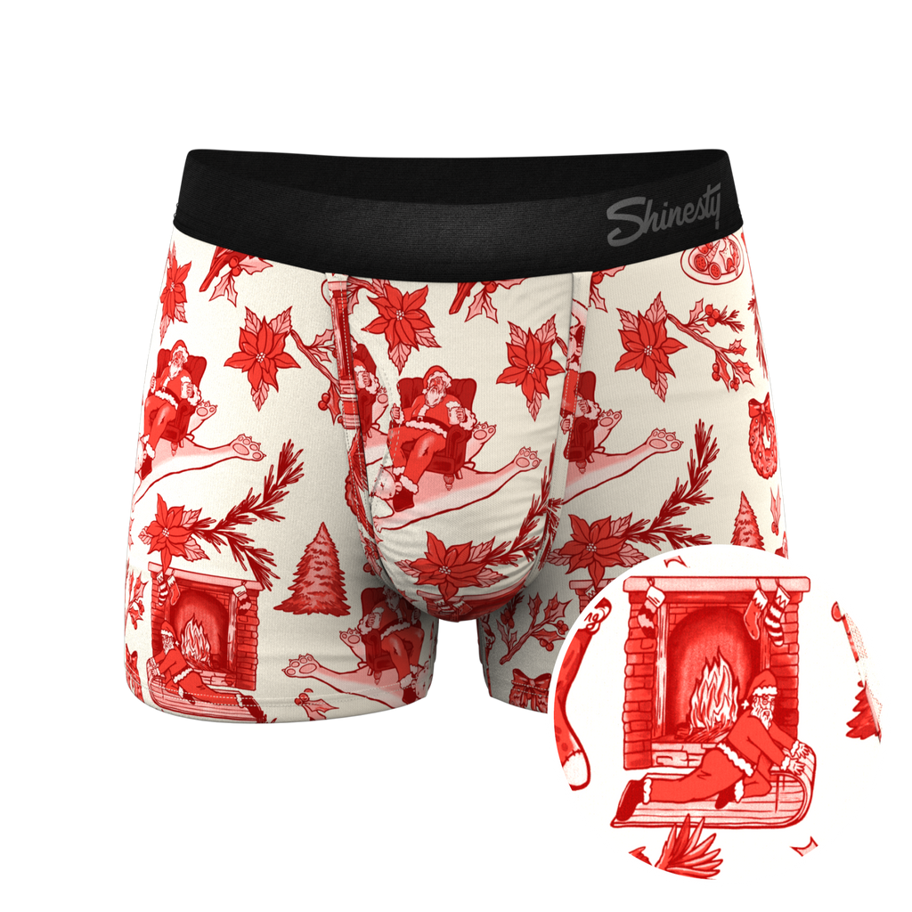 The Santa Slays | Christmas Toile Ball Hammock® Pouch Trunks Underwear - Shinesty