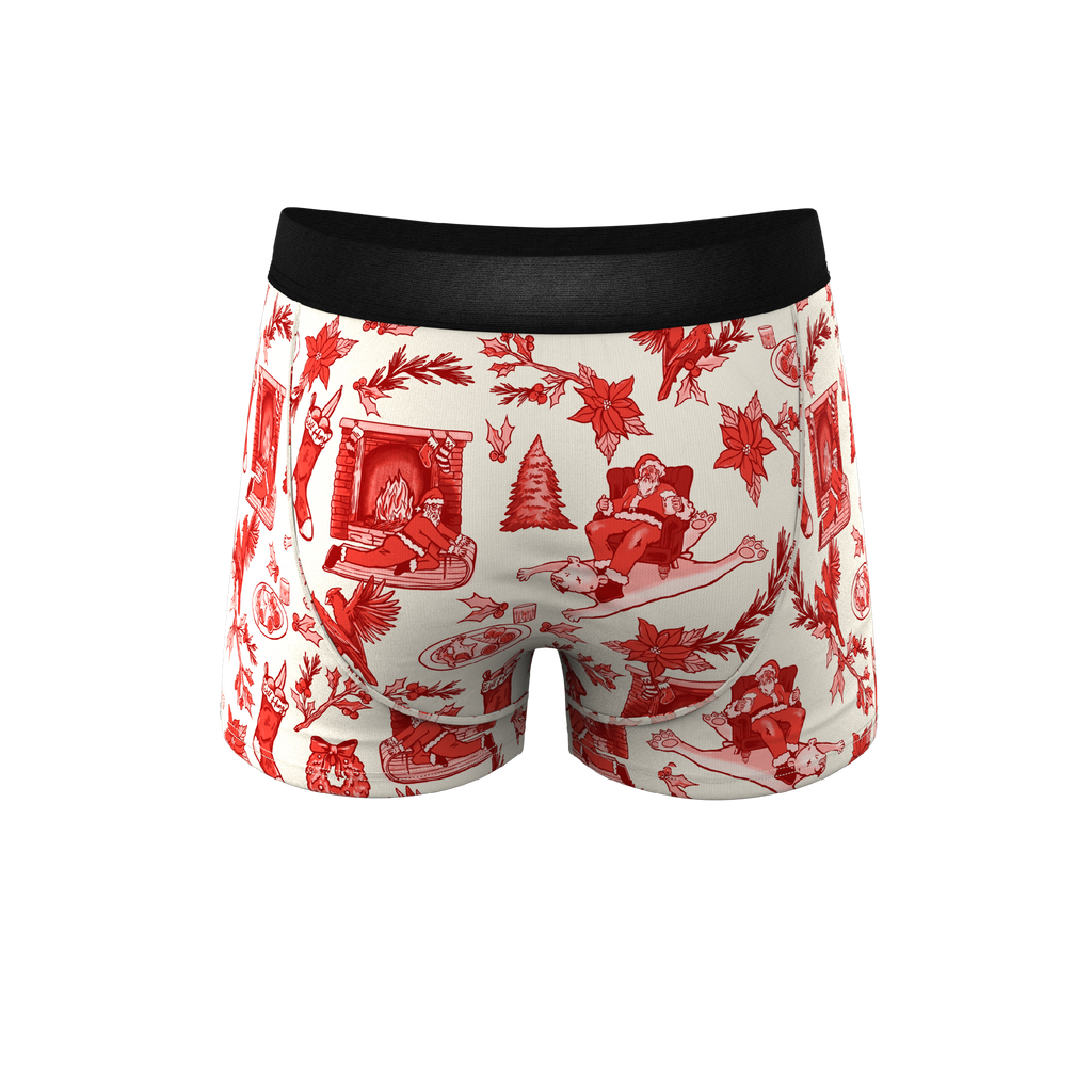 The Santa Slays | Christmas Toile Ball Hammock® Pouch Trunks Underwear - Shinesty