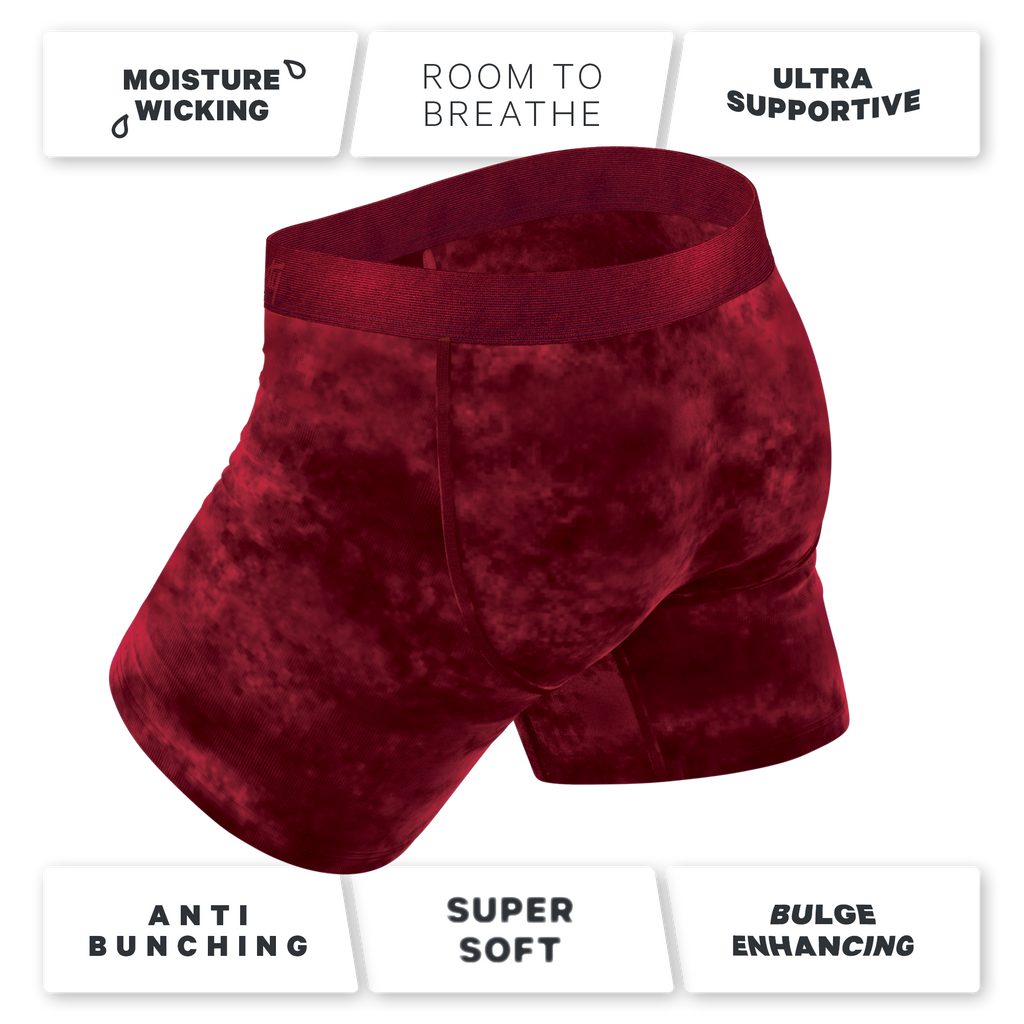 The Serenade | Red Velvet Ball Hammock Pouch® Boxer - Shinesty
