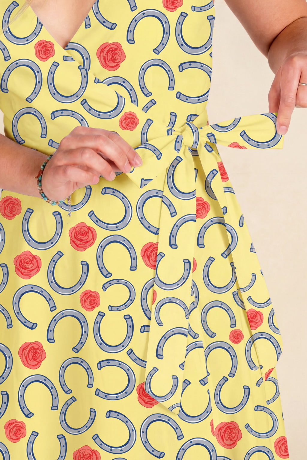 The Derby Delight | Horseshoe Strappy Dress - Shinesty