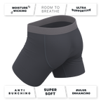 The Slate Expectations | Grey Tonal Ball Hammock® Pouch Underwear With Fly - Shinesty