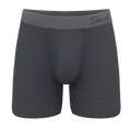 The Slate Expectations | Grey Tonal Ball Hammock® Pouch Underwear With Fly - Shinesty