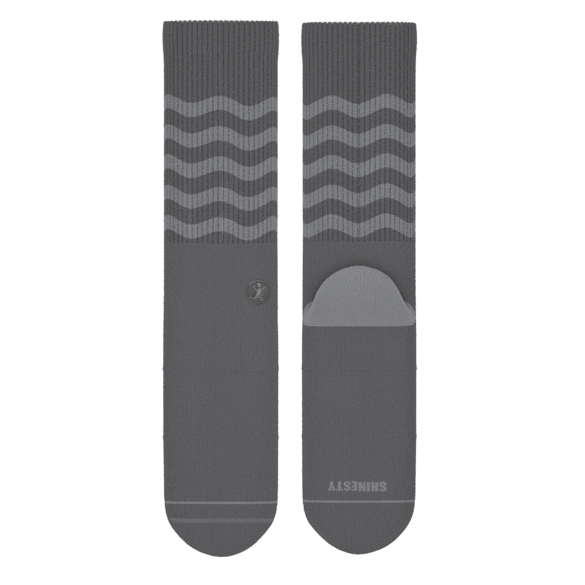 The Sleek | Gray Waves Heel Hammock™ Crew Socks - Shinesty