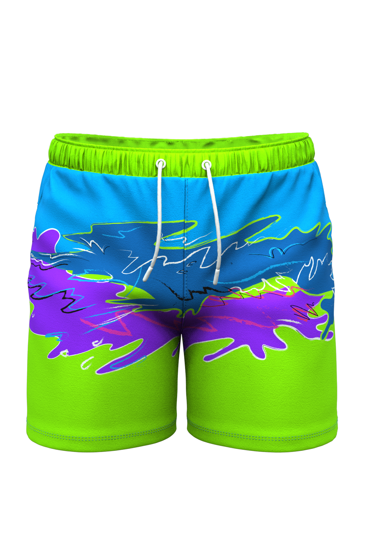 The Snack Shack | Retro Neon Ball Hammock® Pouch 5" Swim Trunks - Shinesty