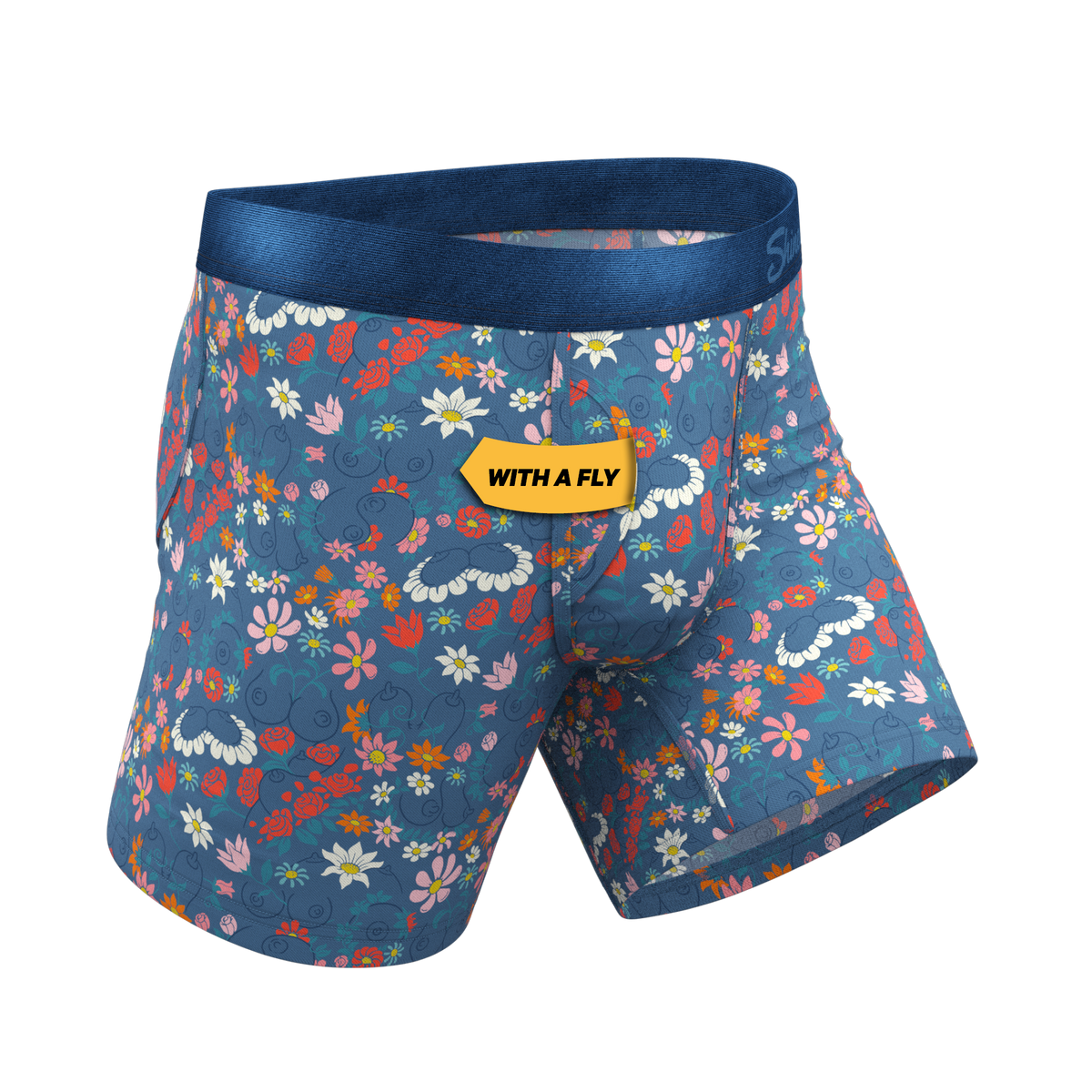 The Gardening Nips | Busty Floral Ball Hammock® Pouch Underwear With Fly - Shinesty
