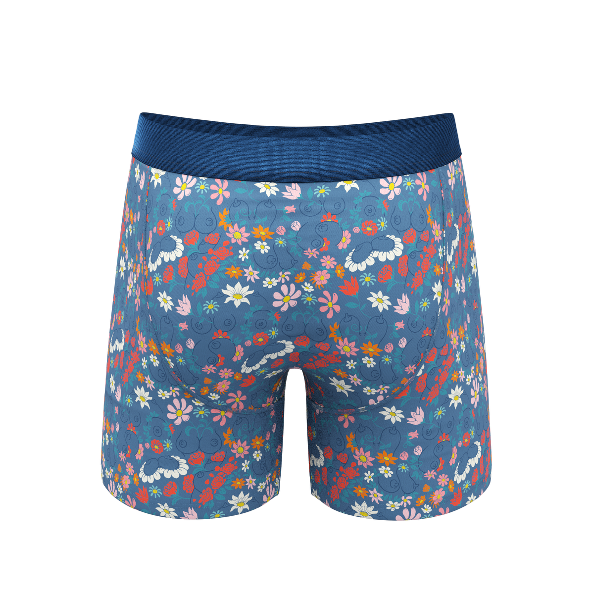 The Gardening Nips | Busty Floral Ball Hammock® Pouch Underwear With Fly - Shinesty