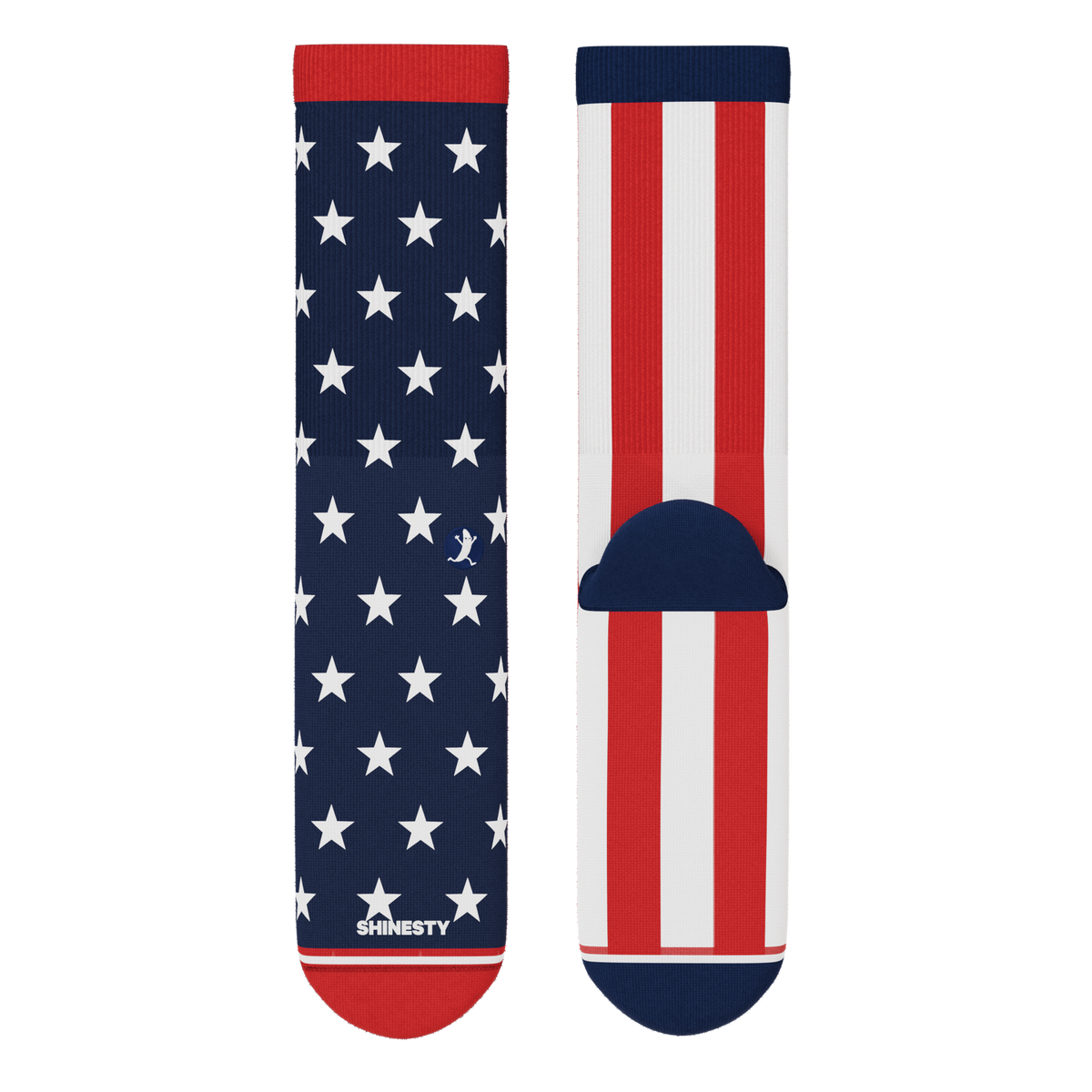 The Socky Balboa | American Flag Heel Hammock™ Crew Socks - Shinesty