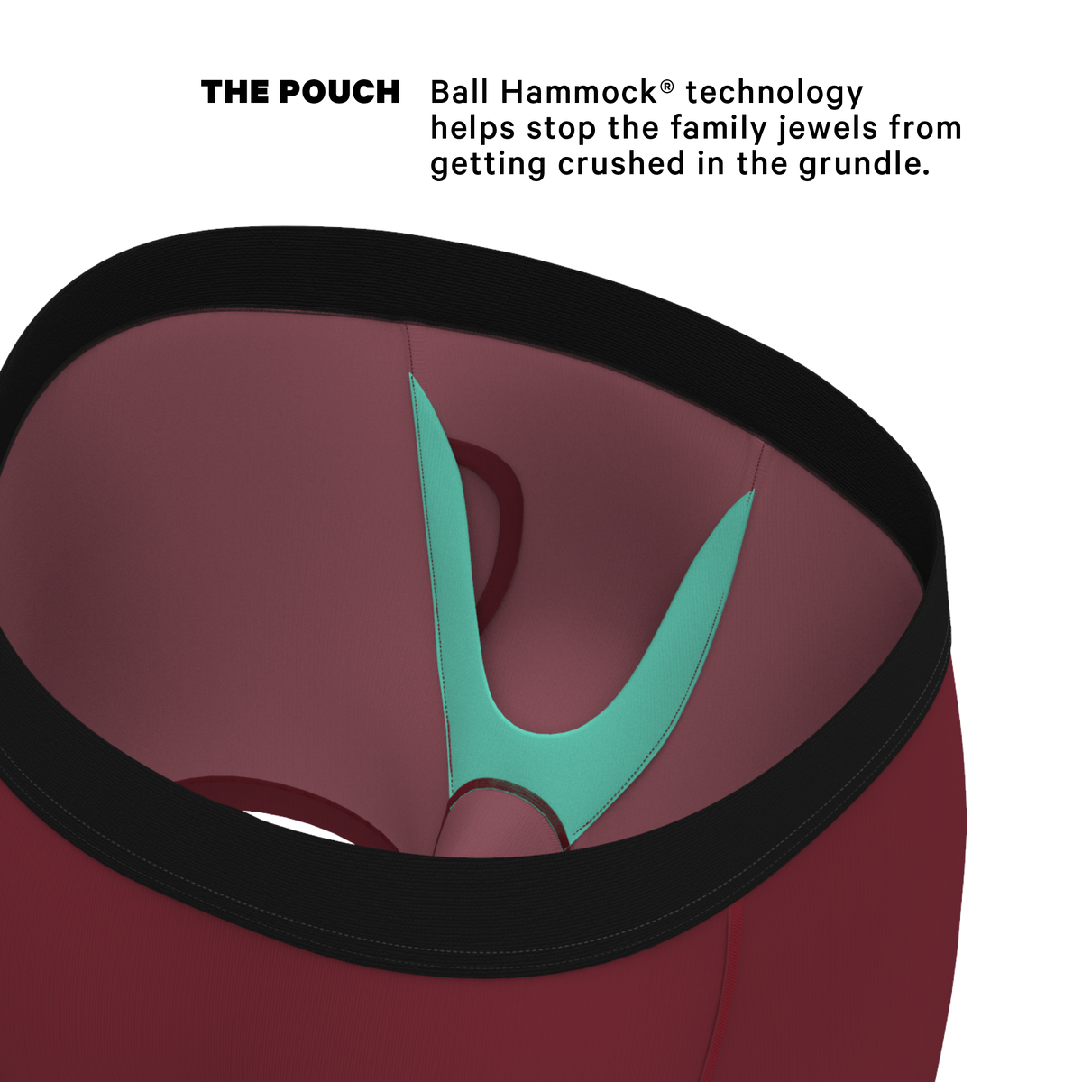 The Sommelier | Burgundy Ball Hammock® Pouch Underwear With Fly - Shinesty