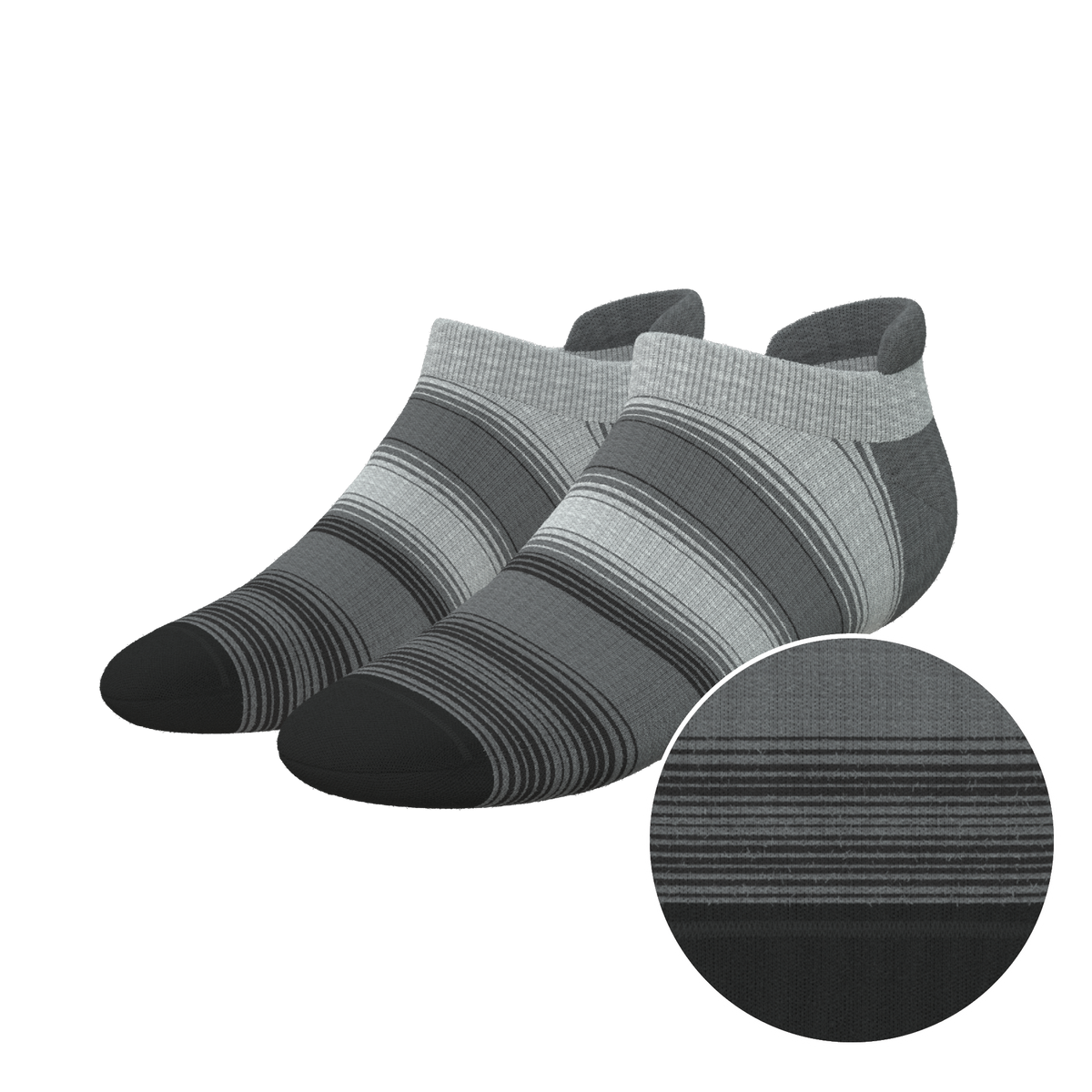 The Static Channel | Stripe Heel Hammock™ Ankle Socks - Shinesty