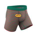The Stripe Club | Christmas Striped Ball Hammock® Pouch Underwear With Fly - Shinesty