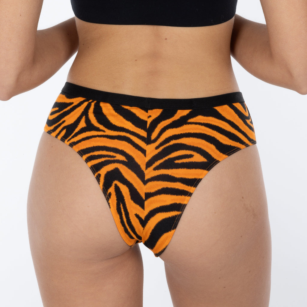 The Feral Feline | Tiger Print Cheeky Underwear - Shinesty