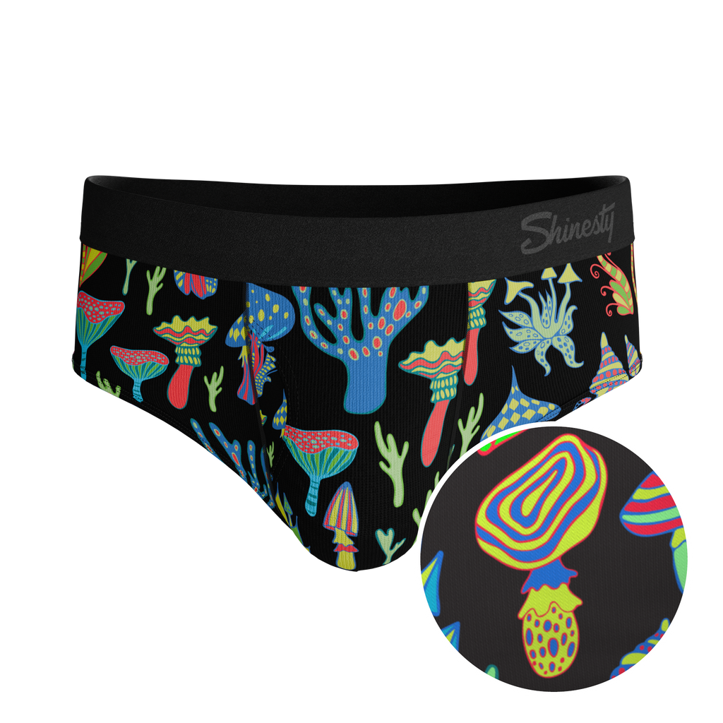 The Super Shroom | Neon Mushrooms Ball Hammock® Pouch Underwear Briefs - Shinesty