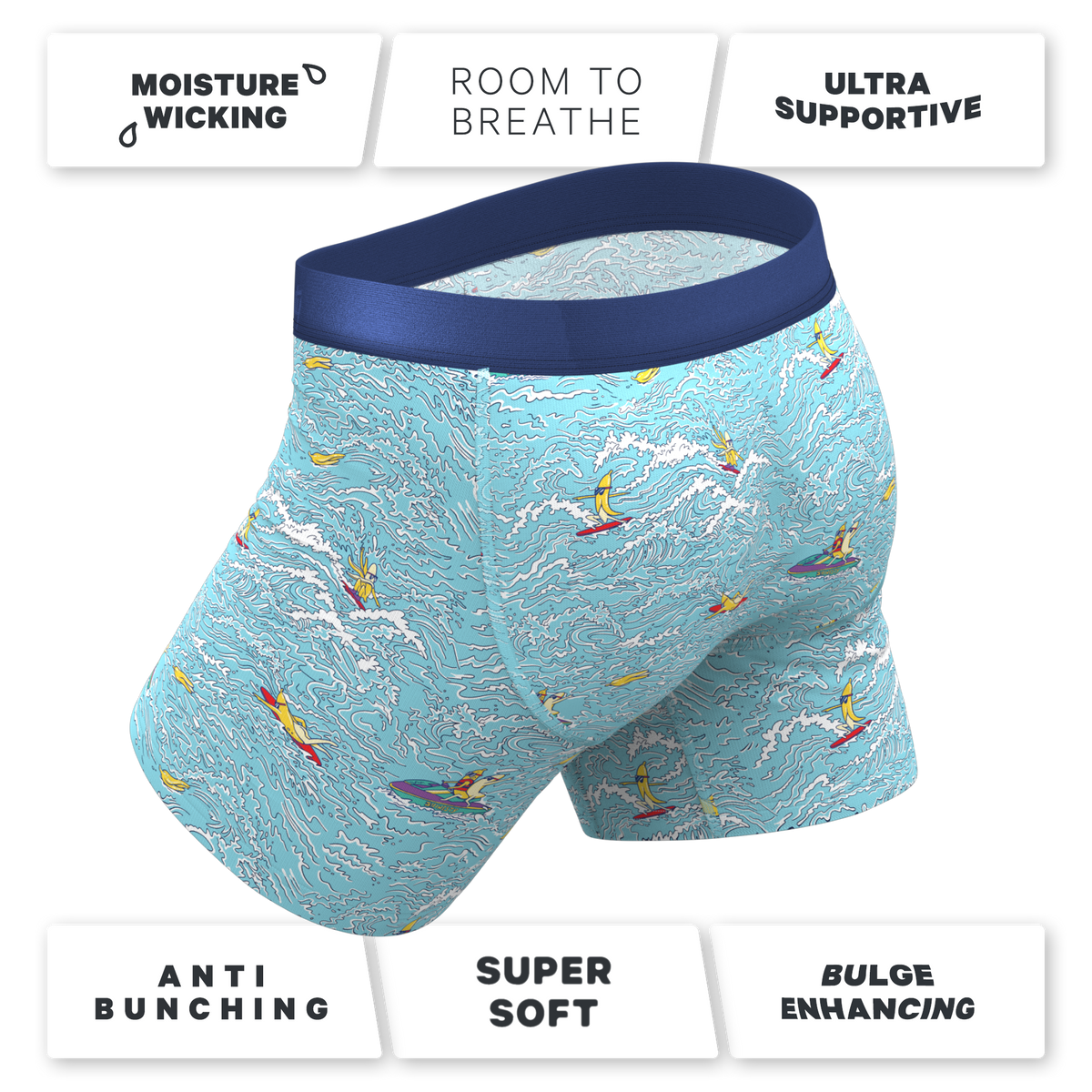 The Surfin' Turf | Shinesty Surfer Ball Hammock® Pouch Underwear With Fly - Shinesty
