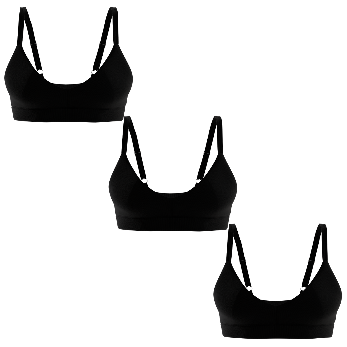 The Threat Level Midnight | Boob Hammock™ Plunge Bralette 3 Pack - Shinesty