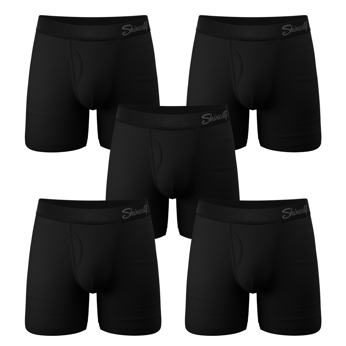 The Midnight Rider | Black Ball Hammock® Pouch Underwear With Fly 5 Pack - Shinesty