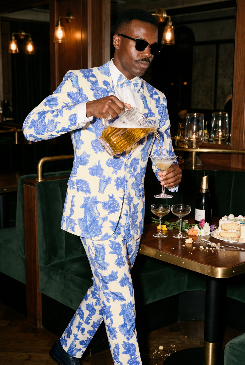 The Thoroughbred | Blue Spring Toile Suit - Shinesty