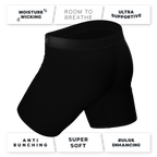 The Ash and Ember | Long Leg Black Ball Hammock® Pouch Underwear With Fly 3 Pack - Shinesty