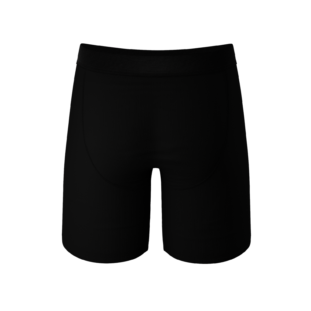 The Ash and Ember | Long Leg Black Ball Hammock® Pouch Underwear With Fly 3 Pack - Shinesty