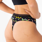 The Goodie Garland | Christmas Tinsel Busts Lace Trim Thong Underwear - Shinesty