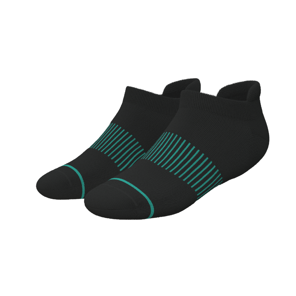 The Threat Level Midnight | Black Stay Weird Heel Hammock™ Ankle Socks - Shinesty