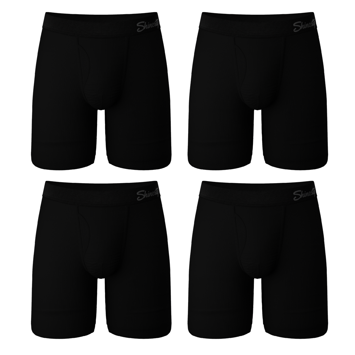 The Threat Level Midnight | Long Leg Black Ball Hammock® Pouch Underwear With Fly 5 Pack - Shinesty