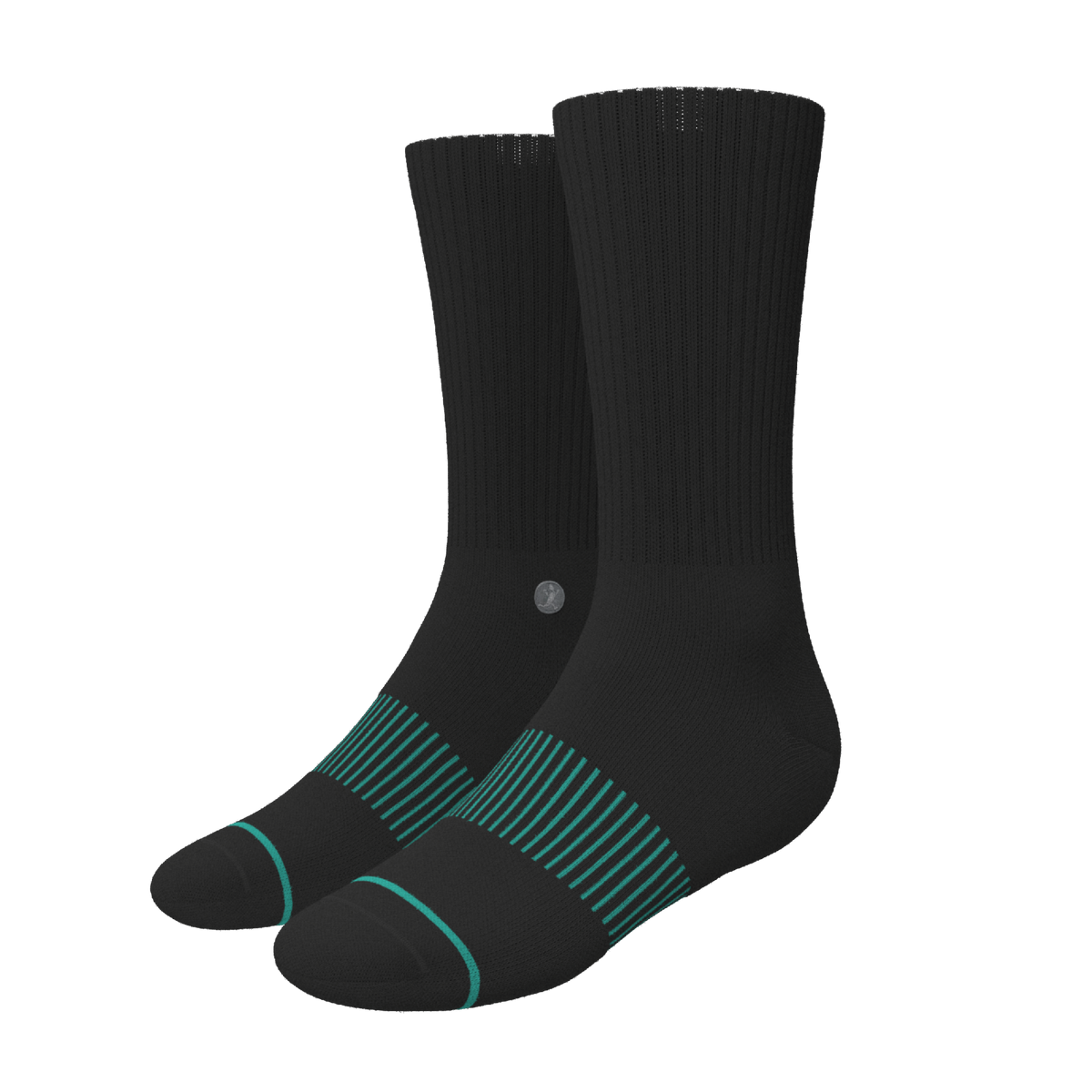 The Threat Level Midnight | Black Stay Weird Heel Hammock™ Crew Socks - Shinesty