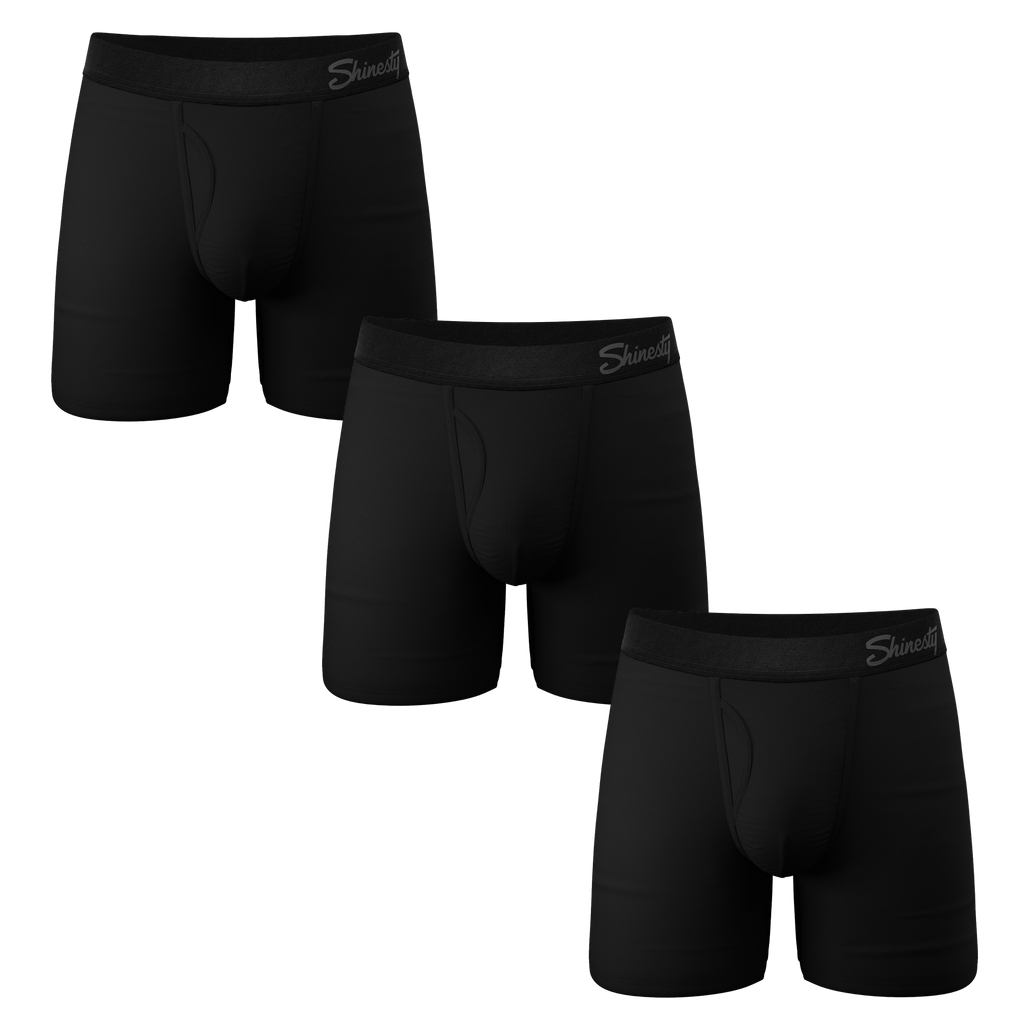The Threat Level Midnight | Black Cooling Ball Hammock® Underwear With Fly 3 Pack - Shinesty