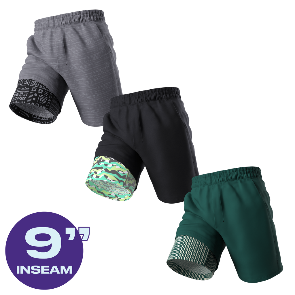 The Three A Day | Ball Hammock® 9 Inch Athletic Shorts 3 Pack - Shinesty