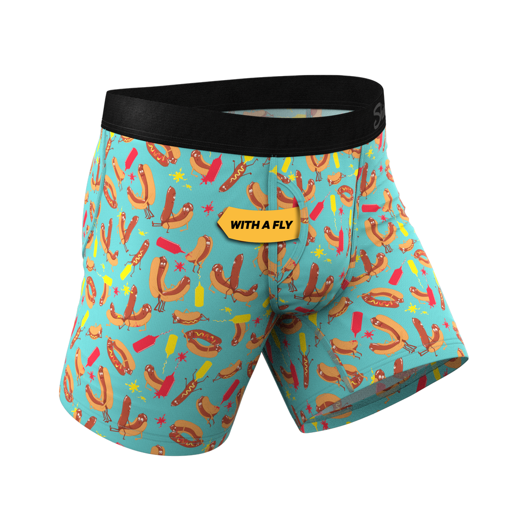 The Use a Condiment | Hot Dogs Ball Hammock® Pouch Underwear With Fly - Shinesty