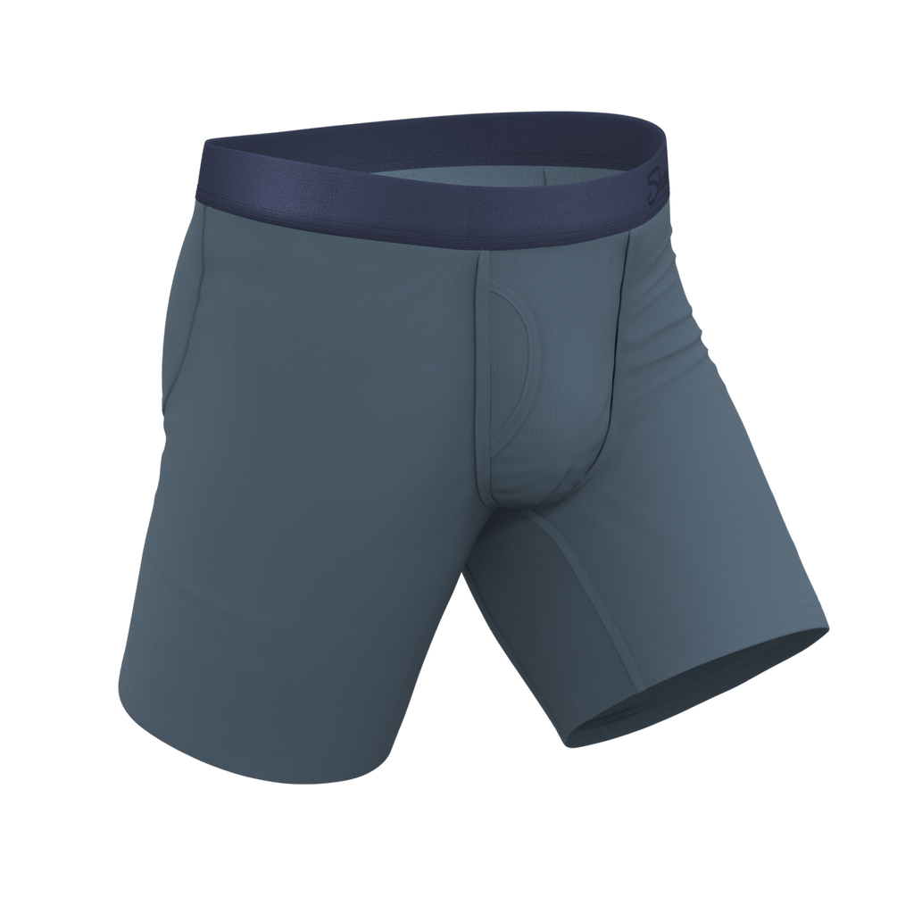 The Wake In The Lake | Tonal Teal Ball Hammock® Boxer - Long Leg - Shinesty
