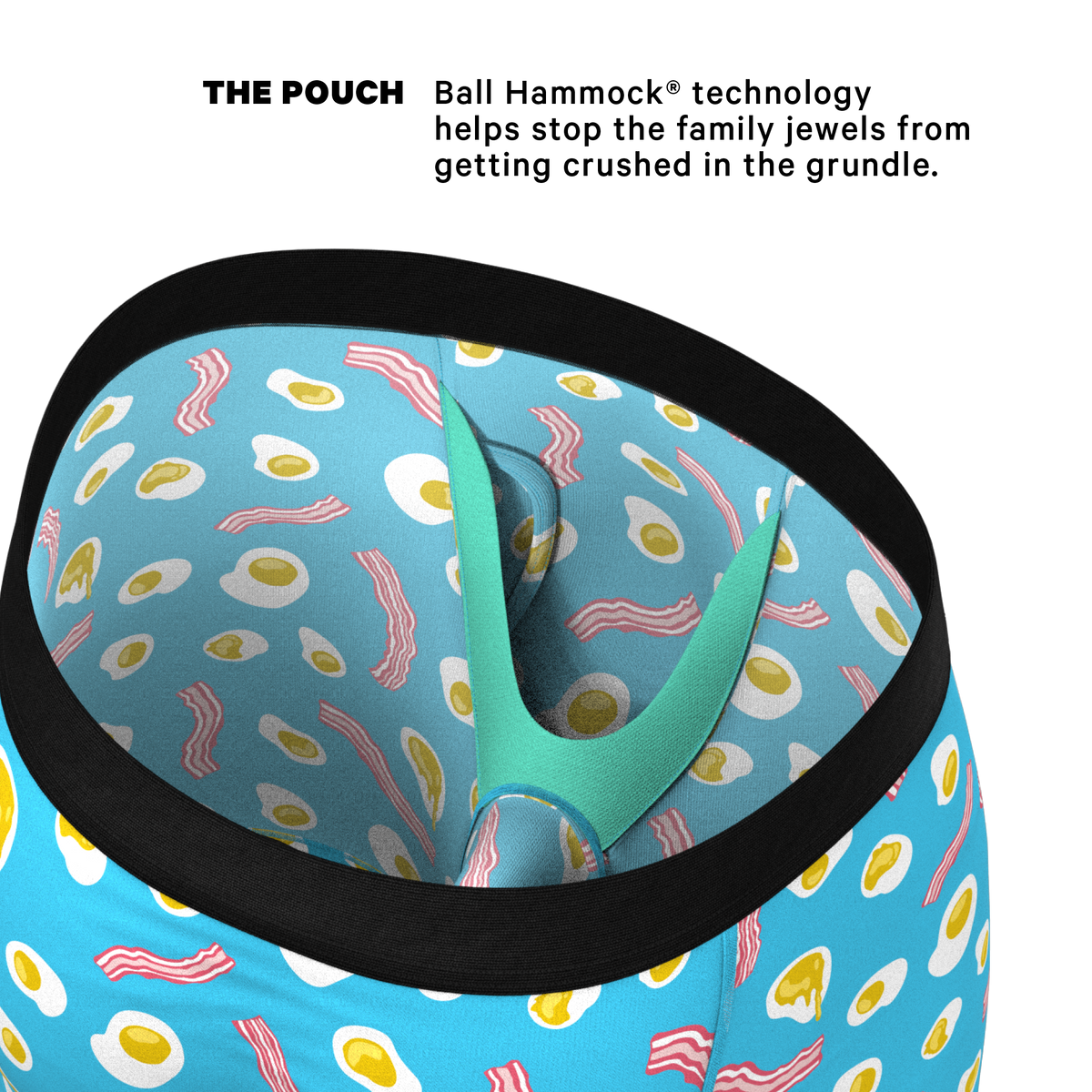 The Wakey Wakey | Eggs and Bacon Ball Hammock® Boxer - Long Leg - Shinesty