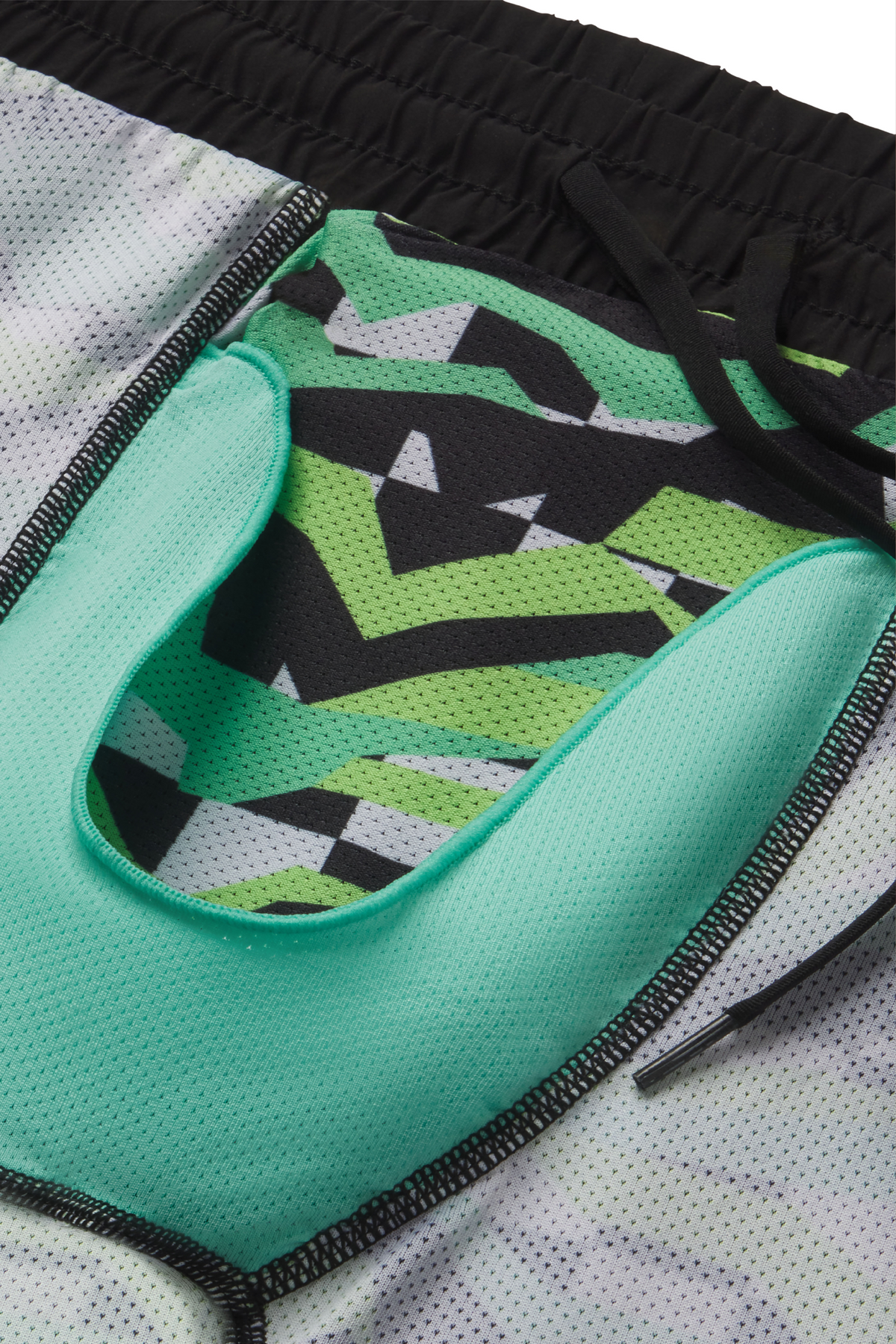 The Water Break | Black and Green Neon Ball Hammock® 5 Inch Athletic Shorts - Shinesty