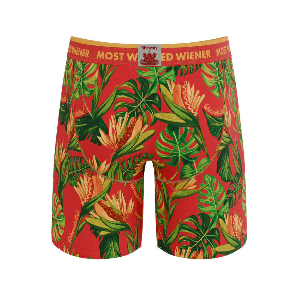 The Wiener In Paradise | Shinesty X Wienerschnitzel Tropical Ball Hammock® Boxer - Long Leg - Shinesty