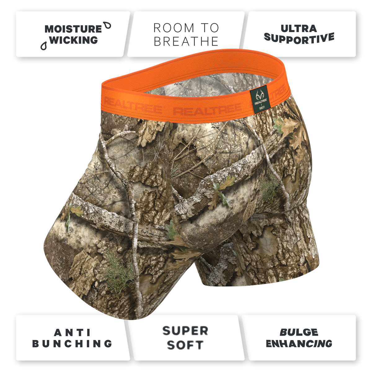 The Wild Game | Realtree x Shinesty Neon Orange Ball Hammock® Pouch Underwear With Fly - Shinesty