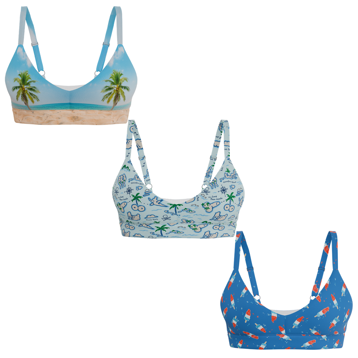 The Women Summer Essentials | Boob Hammock™ Plunge Bralette 3 Pack - Shinesty